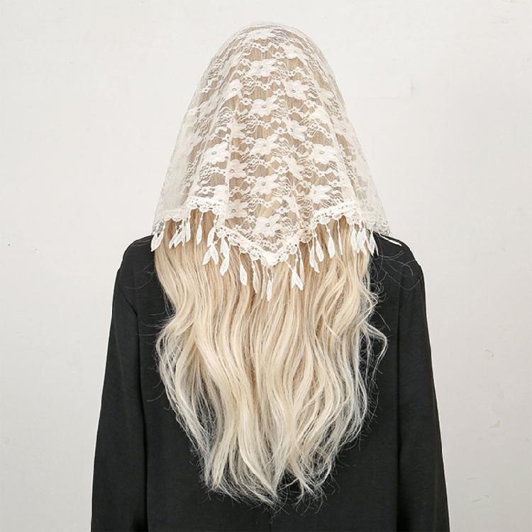 Stylish Lace Triangular Headscarf Hollowout Fringed Shawl With Flower Pattern Great For Fashion Enthusiasts Women Favor