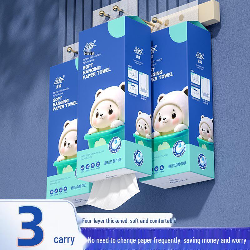 Hanging Household Tissue Box - 1000 Sheets of Virgin Wood Toilet Paper