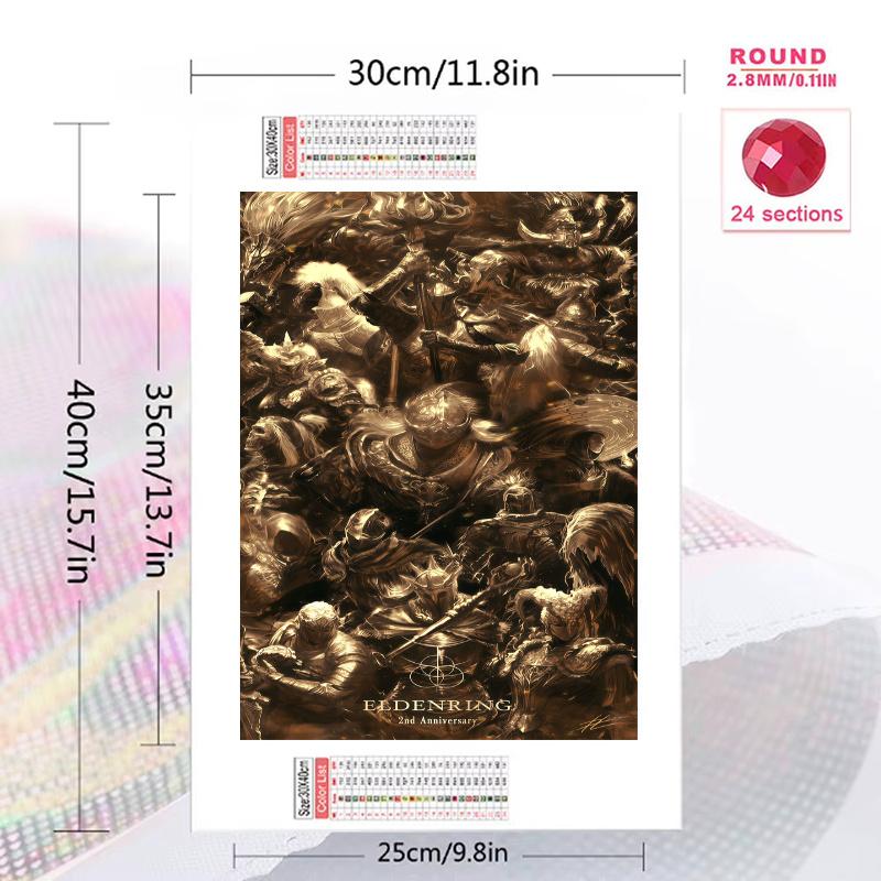 Soulslike games 100% Round Full Drill 5D DIY Diamond Painting Embroidery Cross Stitch Rhinestone Décor