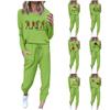 Sets voor vrouwen 2-delige ronde hals lange mouwen shirts trekkoord joggingbroeken zakken sets