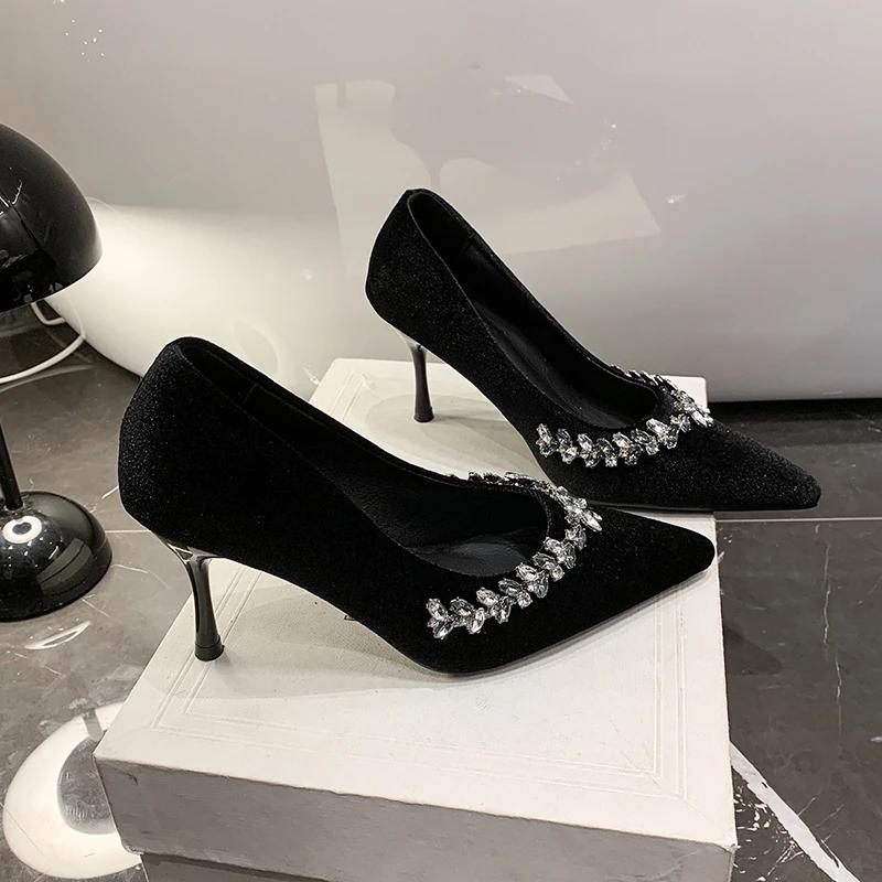 Ladies Shoes 2025 Shallow Women's High Heels New Crystal Office and Career Sexy Plus Size Best Seller High Heels Zapatos