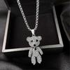 New Necklace Women's Crystal Chain Love Pendant Children's Jewelry Girl's Gift
