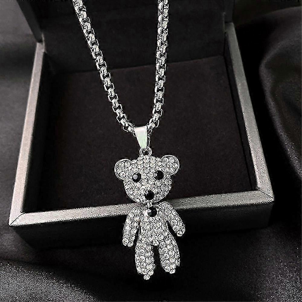 New Necklace Women's Crystal Chain Love Pendant Children's Jewelry Girl's Gift