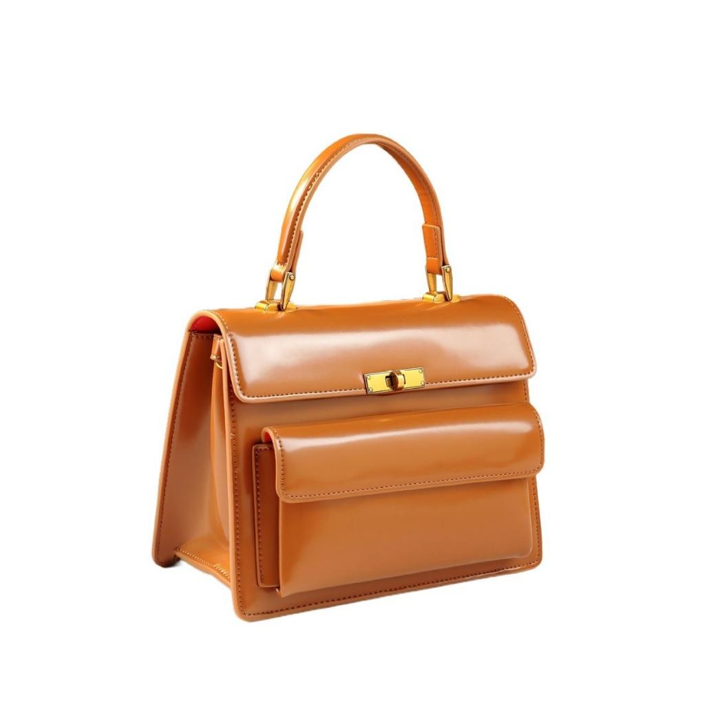 Leather Women'S Bag Kelly Bag Temperament High Value Commuting Light Luxury Portable Messenger Bag Foreign Style Tide