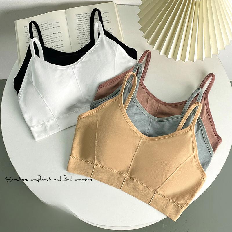 Women's Wire-Free Push-Up Sports Camisole Cami-Style One-Piece Bra Underwear