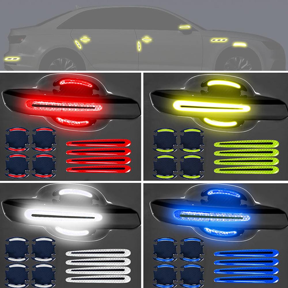 Universal-Carbon Faser Auto Tür Griff Farbe Scratch Protector Aufkleber Abdeckung Schutz Schutz Film Auto Sicherheit Reflektierende