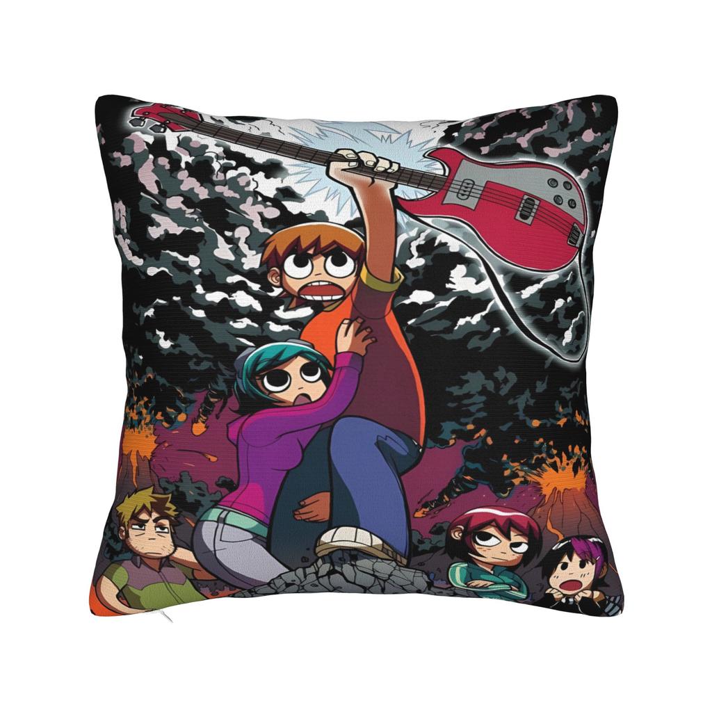Scott Pilgrim Group Battle Pillow Case Square Pillow Cover Cute Funny Cushion Cover For Sofa Bedroom Home Decor