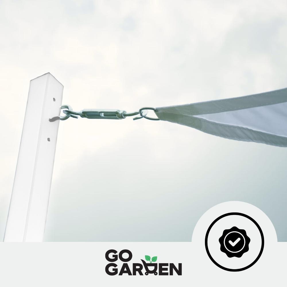 Garden pole for shade sail - white