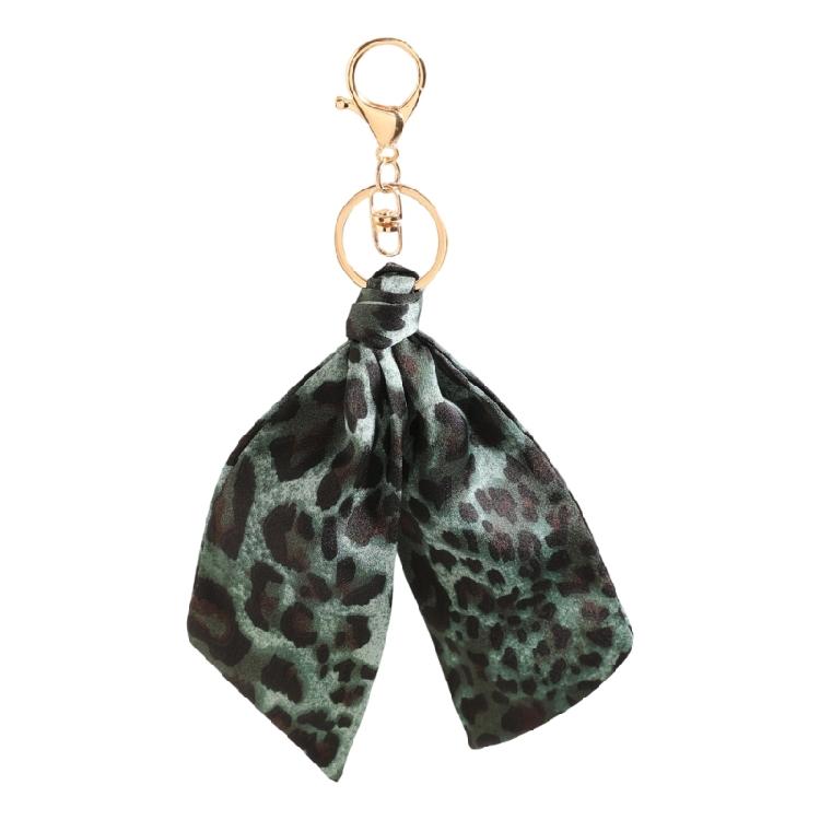 Leopard Themed Key Holder Pendant with Metal Lobster Clasp Polyester Fabric Purse Charm Bag Accessories for Handbag