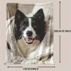 Border Collie Dog Print Throw Blanket - Cute Pet Animal Motif Soft Lightweight Accent for Sofa Bed Travel Office Gift
