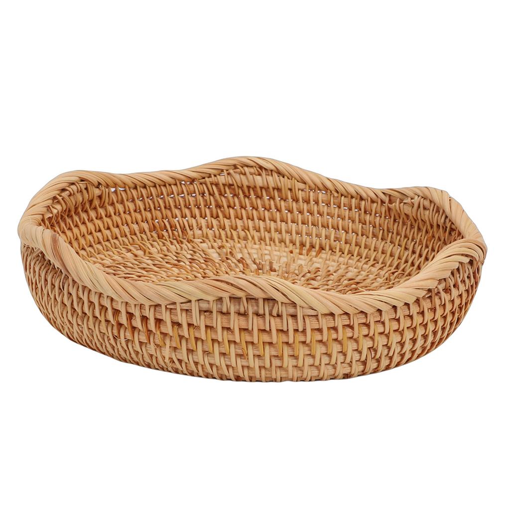   Basket Round Woven Storage Bowl Bread Fruit Serving Basket for Kitchen Dining Room Living Room