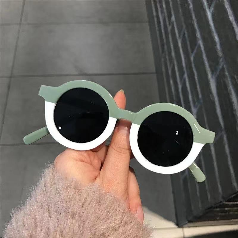 New Splicing Colour Round Cute Kids Sunglasses UV400 Boy Girls 1-7 Years Old Lovely Baby Sun Glasses Children