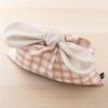 &NE Bento Bag with Ribbon, Linen-Like Check, Pink, 28cm W x 18cm H, Ribbon Length 23cm, Made in Japan, 100% Cotton, No Gusset, Quick Drying, Simple, C