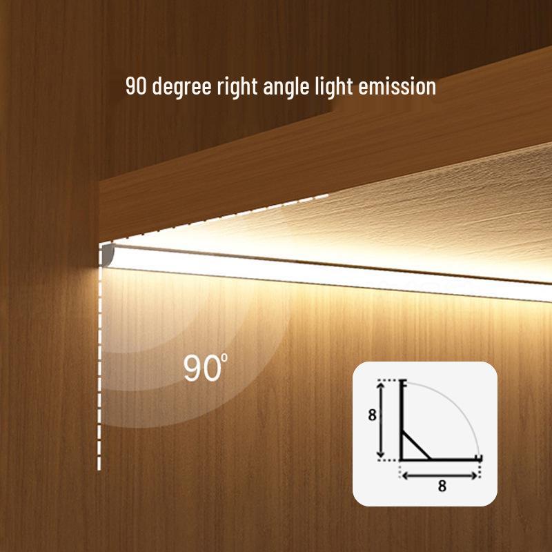 Self-Adhesive LED Cabinet Light - Triangular Surface Mount for Kitchen, Wardrobe, or Display Shelves