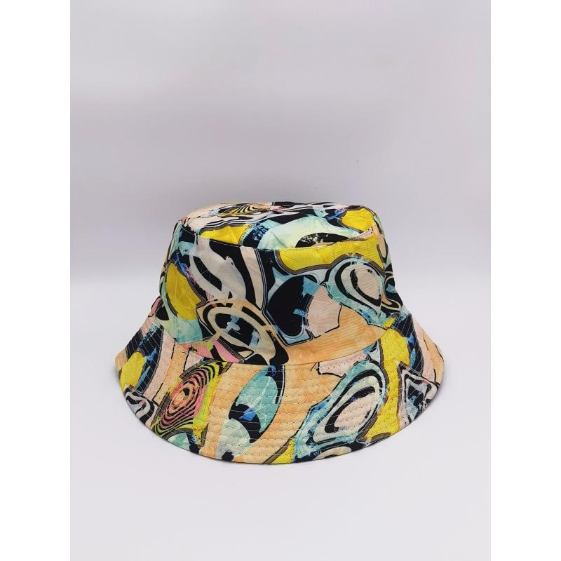 Spring new creative printing camouflage pattern bucket hat women's summer outdoor leisure versatile sun hat