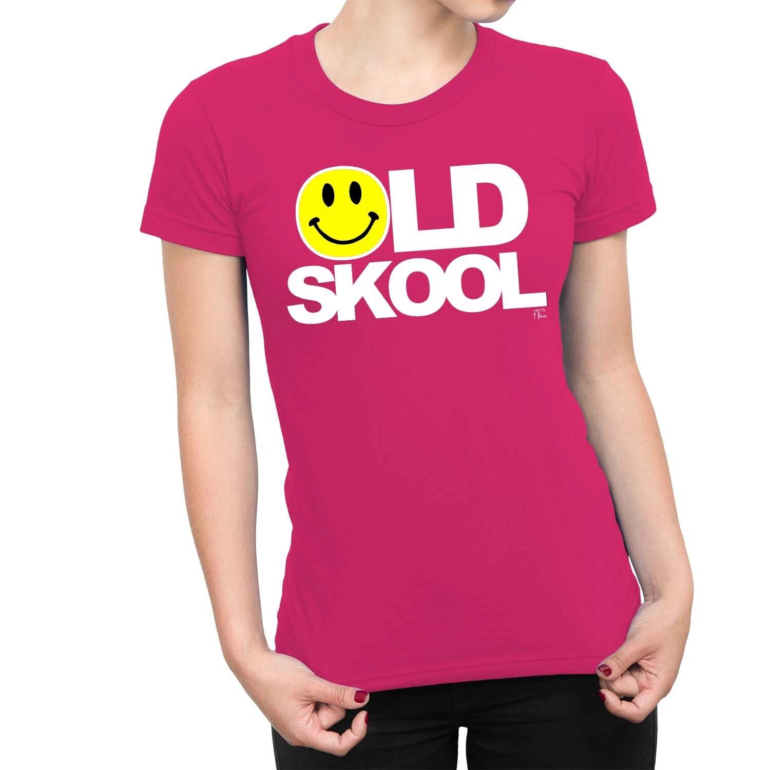 1Tee Womens Old Skool 90s Rave Smiling T-Shirt XXL
