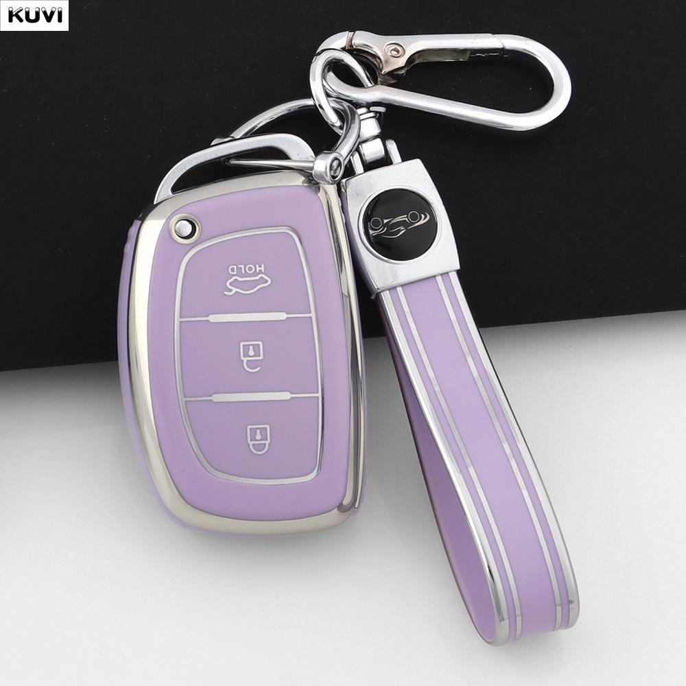 EEJQ9 Hot TPU Car Smart Key Case Cover For Hyundai Tucson Santa Fe Rena Sonata Elantra Creta Ix35 Ix45 I10 I30 I40 Keychain Holder Fob