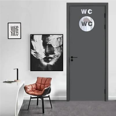 3D Acrylic WC Door Sign Mirror Wall Stickers Toilet Wash Room Label Self-adhesion Acrylic Sticker for Hotel Home Decoration