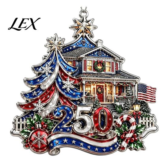National Day Festive Ornaments 250 Anniversary USA Christmas Ornament, United States 1776-2026 250th Historic 1776 To 2026 Ornament Patriotic