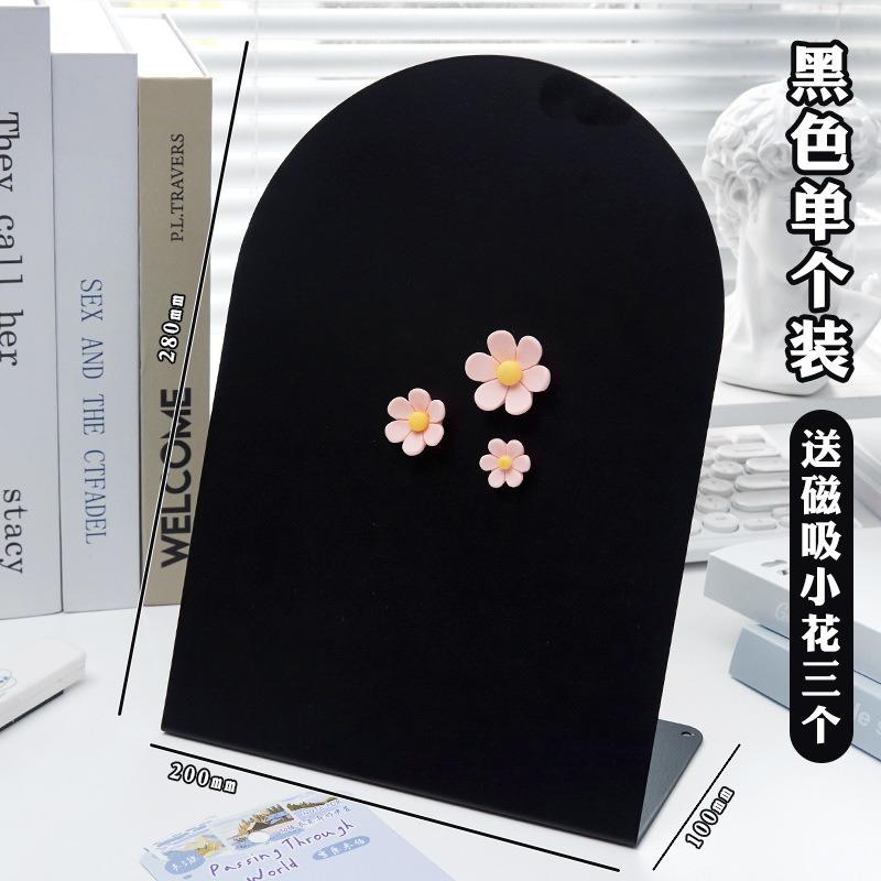 Desktop Magnetic Fluorescent Metal Message Board Vertical Standing Memo For Home Office