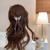 New Butterfly Pearl Tassel Hairpin Women Korean Elegant Metal Chain Side Clip Shark Hairpin Headwear Hair Accessories