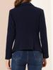 Allegra K Women's Navy Blue Suit Blazer, Stretch, for Business, Commuting, and Office Use, Size XS