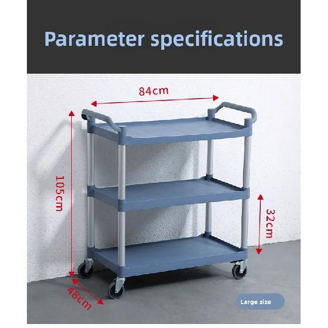 Hotel Restaurant Trolley Dish Cart Push Cart Three Tier Serving Utility Commercial Catering Vehicle Service Trolley Kitchen Cart