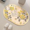 Diatomite Floral Bath Mat Bathroom Absorbent Foot Mats Quick Dry Toilet Rug Shower Carpet For Living Room Doormat Washable