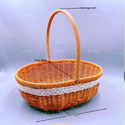 Handwoven Rattan Picnic & Flower Basket