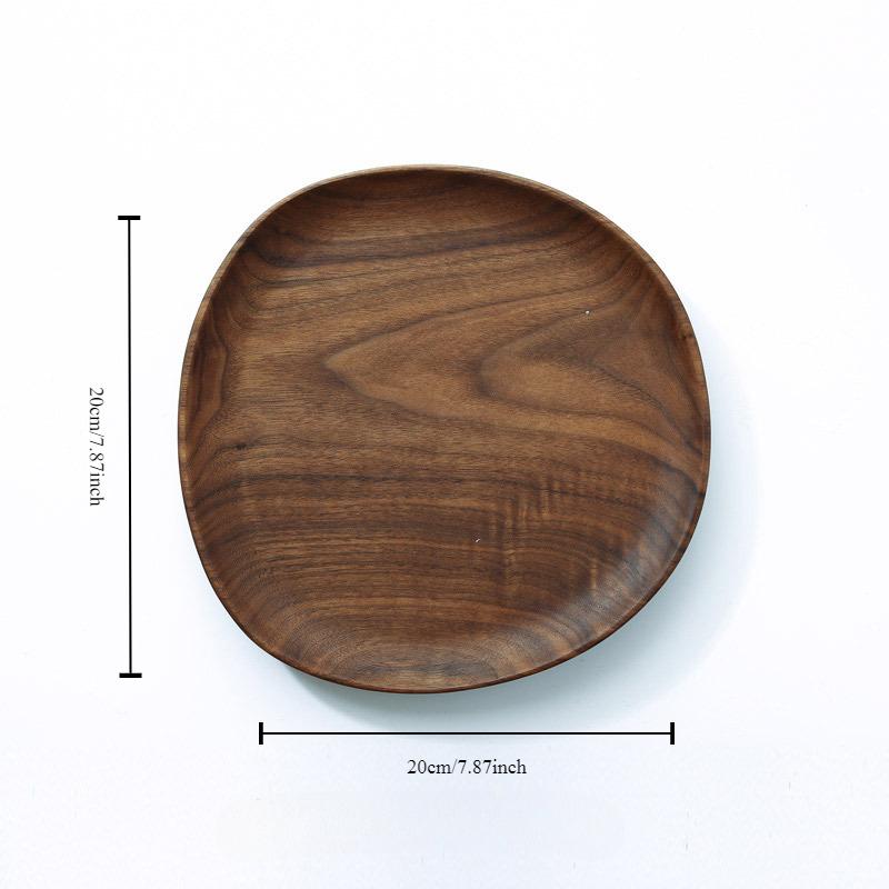 Natural Wooden Irregular Plates Black Walnut Wood Tray Cake Snack Plate Dessert Serving Tray Dishes Wood Utensils Tableware Gifts