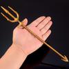 Aquaman Golden Trident 30cm Alloy Collectible Hero Movie Replica Desktop Ornament Premium Miniature Decor for Fans