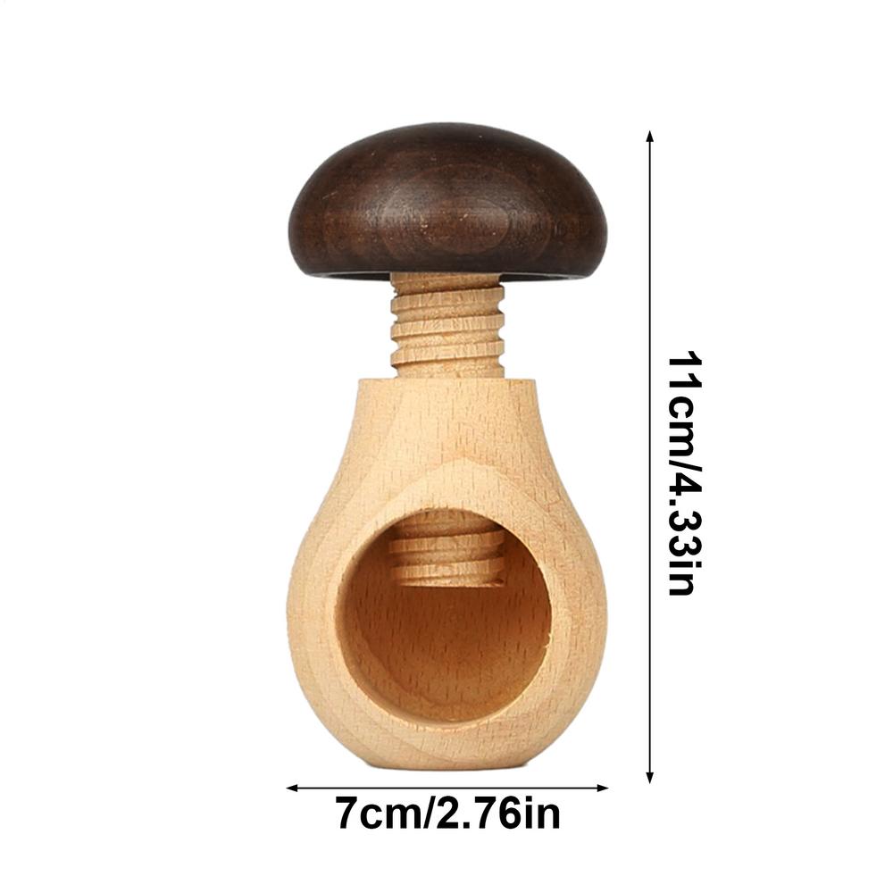 

Wooden Nutcracker Tool Handheld Mushroom-Shaped Walnut Cracker Multipurpose Nut Sheller Kitchen Gadget for Chestnut чорний