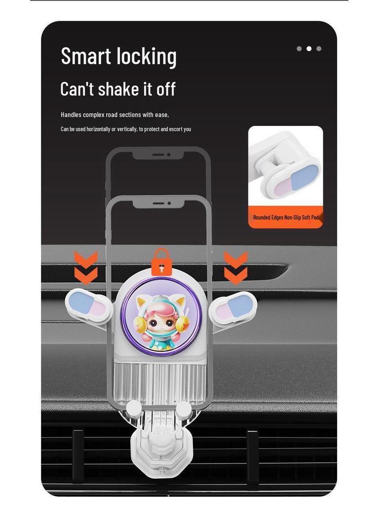 Cartoon Air Vent 360° Rotating Shockproof Phone Holder Clip