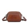 Small Round Bag Hand Painted Shoulder Bag Soft Leather Large Capacity Top Layer Cowhide Mini Bag for Women