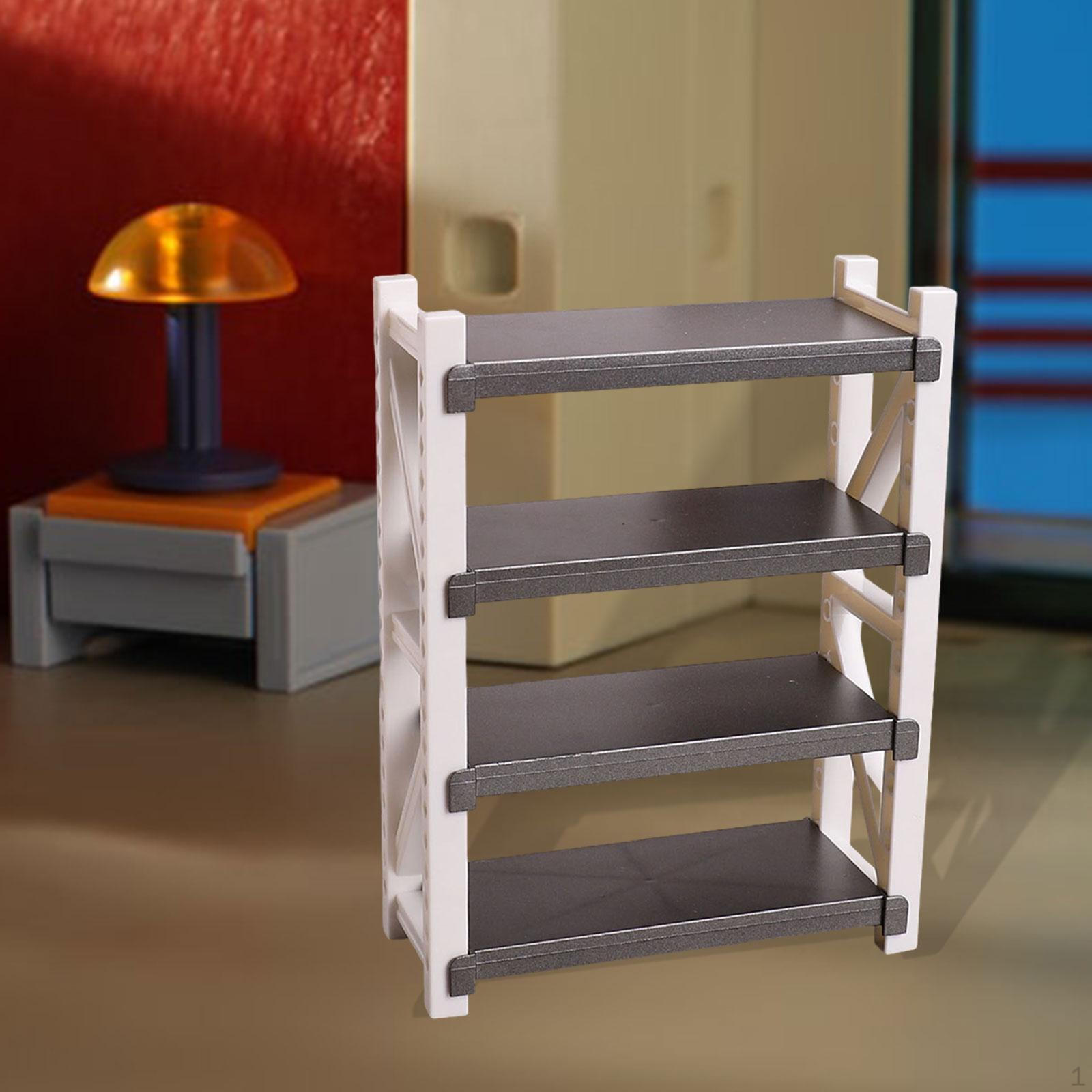 

Dollhouse Miniature Display Shelf Doll House Furniture Desktop Decor Tiny Accessories Style B