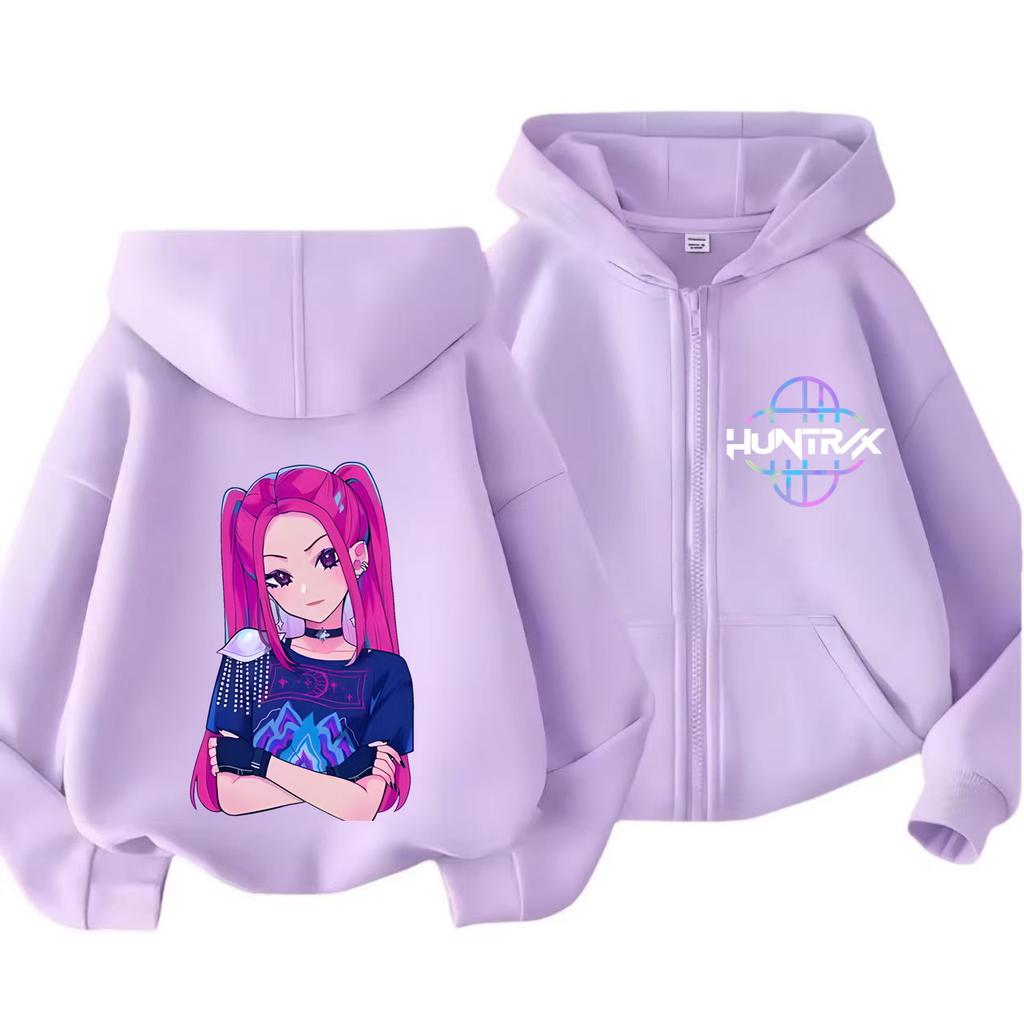 Kpop Demon Hunters Zip Up Sweatshirts Hoodie Coat Children Clothes Kid Girl Boy Sweatshirt Y2k Hoody Baby Casual Top