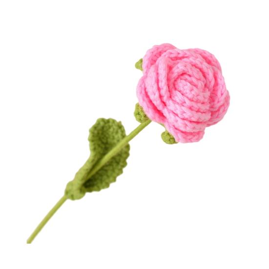 Simulated Flowers Handmade Scented Crochet Fake Flower with Steel Wire