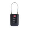 Portable TSA Zinc Alloy Combination Lock with Steel Cable for Luggage