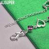 925 Sterling Silver Heart-Shaped Side Chain Bracelet Gift Jewelry
