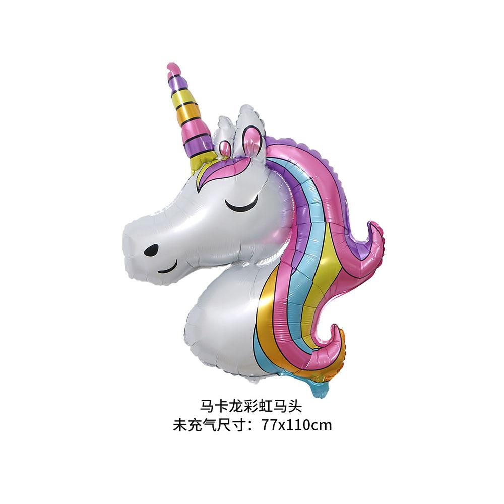 2Pcs Large Rainbow Unicorn Foil Balloon Set 40inch Number Foil Helium Balloon Unicorn Theme Birthday Party Decoration