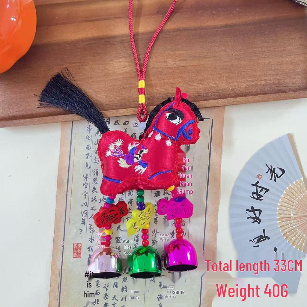 2026 Chinese Zodiac Horse Bell Pendant Red Sachet Tassel for Car Hanging