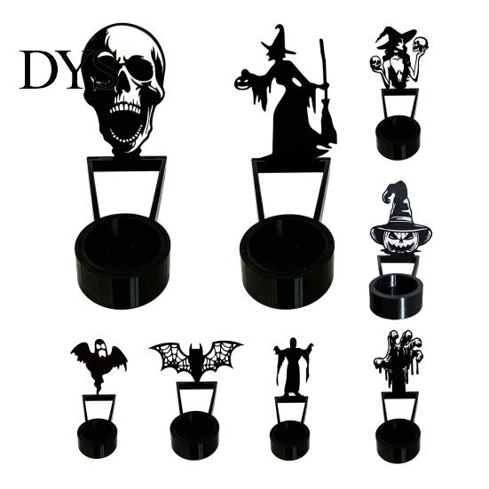 Holiday Home Decoration Halloween Shadow Candle Holder, Funny Pumpkin Ghost Bat Reaper Candlestick Decoration, Seasonal Party Supplies Metal Tea Light