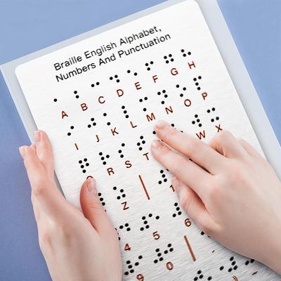 Braille Alfabesi ve Rakamları Öğrenme Aracı - Dayanıklı Metal Dokunsal Darbe Okuma Zemine Monte Edilen Çevre Dostu Hafif