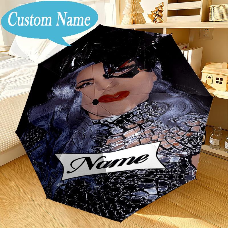 Custom Name Umbrella Lady Music Performance Umbrella 8-Frame for Travel, Camping, Casual Lightweight Portable, Essential for Family Gifts