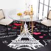 Pariser Romantik Eiffelturm Runder Teppich mit Herzen und französischen WörternRunde rutschfeste Stuhlmatte Stuhlteppich für Büro Teppiche für Bürodekoration Geschenk für Va