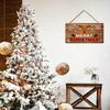 1pc 2D Flat, Rustic Christmas Sign - Merry Christmas Decoration with Red Lettering, Brown Background,Reindeer&Snowflakes