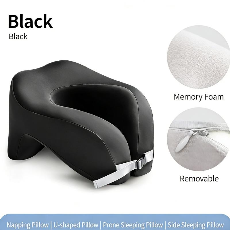 

U-Shaped Nap Pillow Travel Pillow for Office Desk Memory Foam Sleeping Cushion for Sitting & Lying Portable Travel Neck Support чёрный