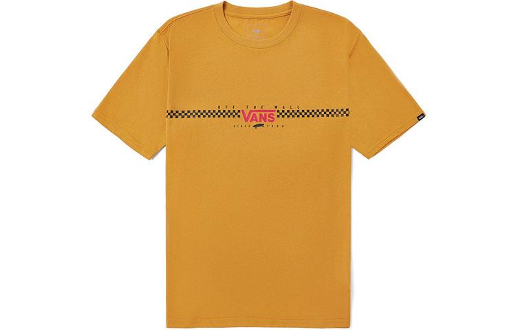 Vans T Shirts Unisex Yellow Crew Neck Moderate Straight Fit VN0A4MM350X S