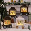 Christmas Decoration Trolley Music Box Snow Lantern Santa Claus Gift Night Light Desktop Window Decorations