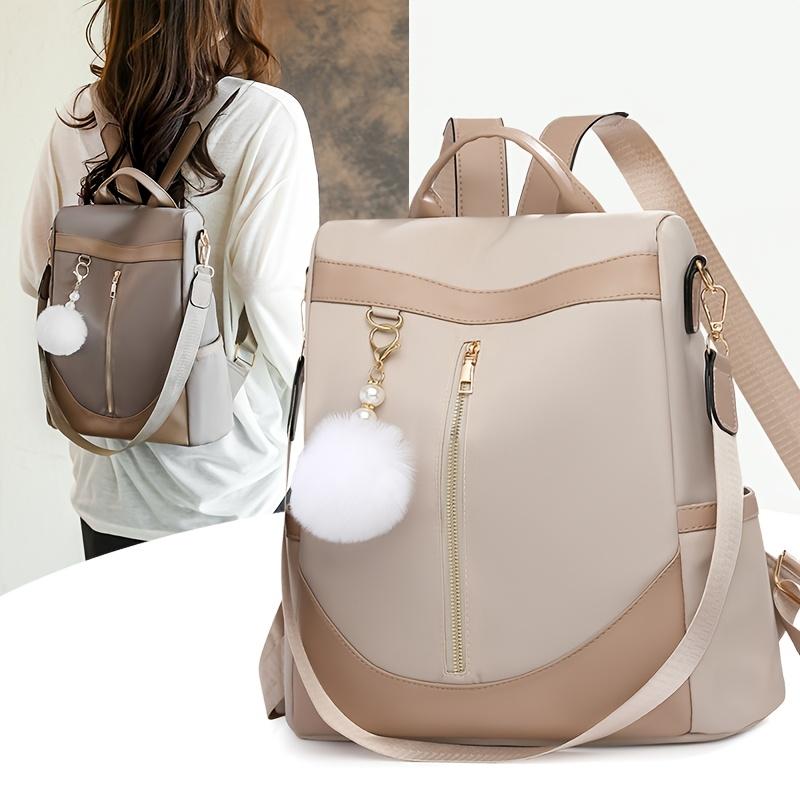 Mochila Elegante para Mujer Mochila de Gran Capacidad Nailon Resistente al Agua y Múltiples Bolsillos Mochila Moderna para Escuela, Viaje, Uso Diario
